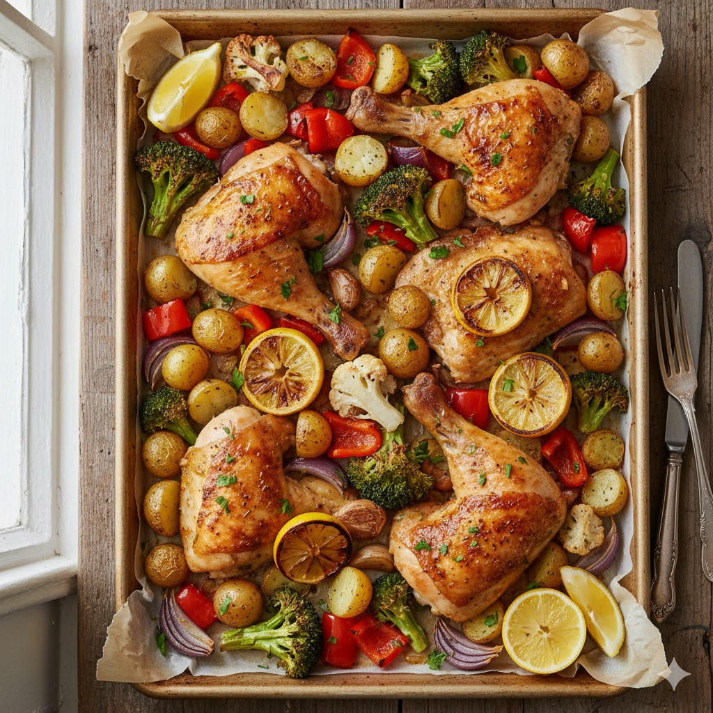 Sheet-Pan Lemon Chicken with Veggies
