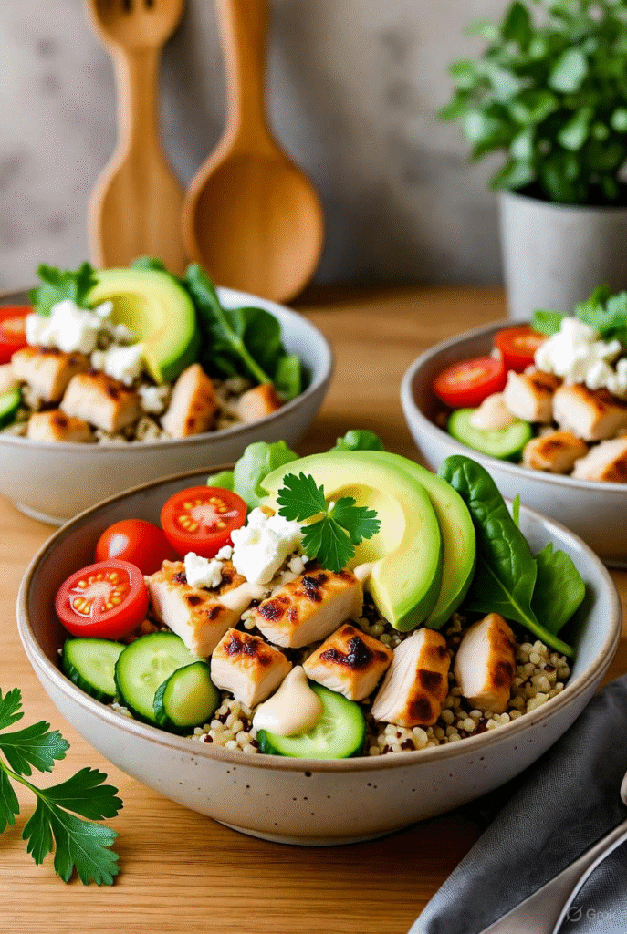Chicken and Veggie Quinoa Bowls