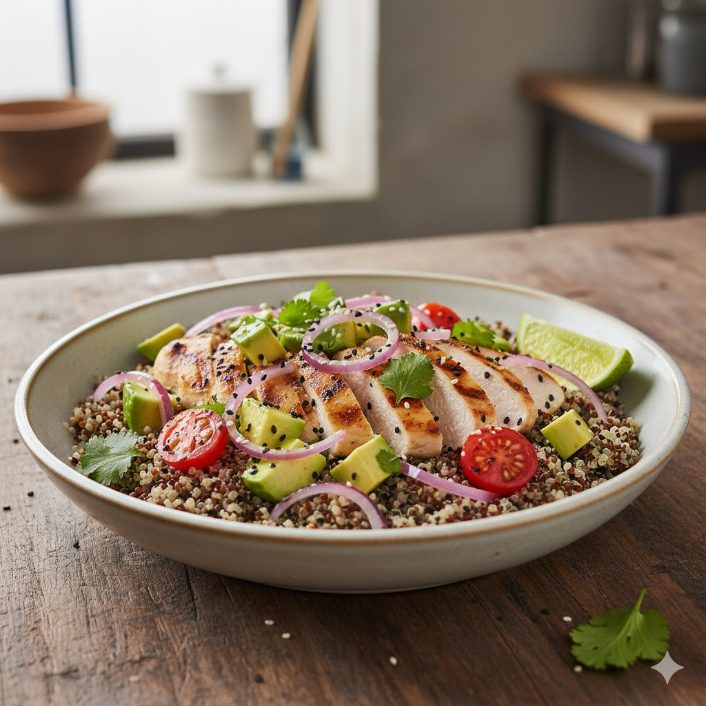 Chicken Quinoa Avocado Bowl